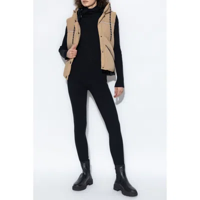 Moncler Sleeveless Hooded Down Jacket In Gold