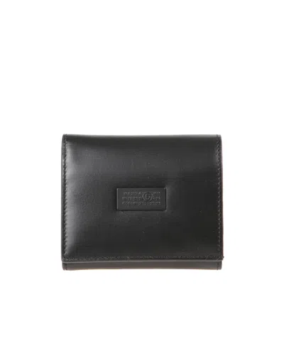 Mm6 Maison Margiela Logo-patch Bi-fold Wallet In Black
