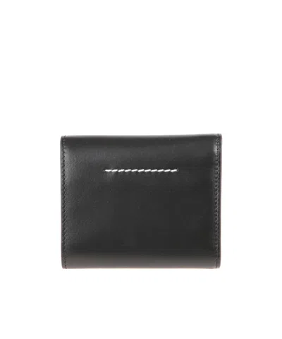 Mm6 Maison Margiela Logo-patch Bi-fold Wallet In Black