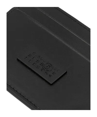 Mm6 Maison Margiela Logo Patch Open Top Cardholder In Black