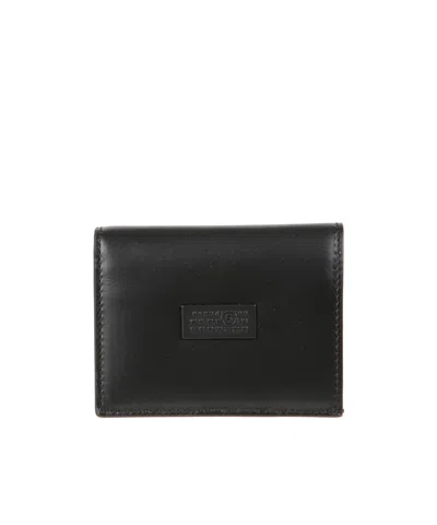 Mm6 Maison Margiela Logo-patch Bi-fold Wallet In Black