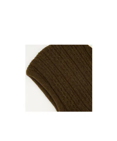 Mm6 Maison Margiela Numeric Patch Cable Knitted Hat In Brown