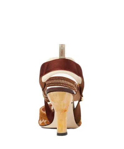 Fendi Colibri 55 Monogram Slingback Pumps In Brown