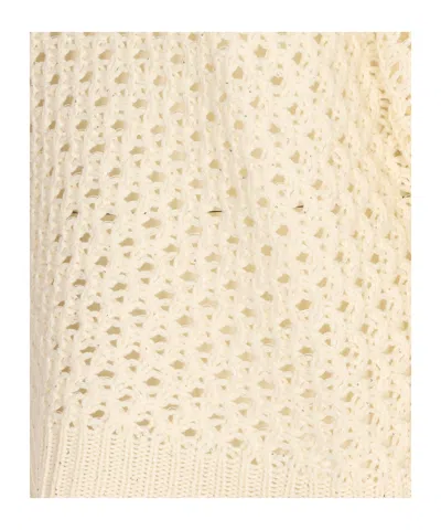 Fabiana Filippi Sequin-detail Crew-neck Sweater In White