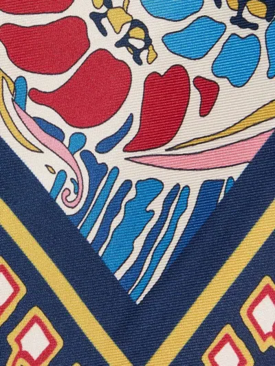 La Doublej Foulard Printed Silk Twill Shirt In Blue