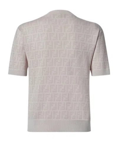 Fendi Pink Ff Wool And Silk Jumper In Gray