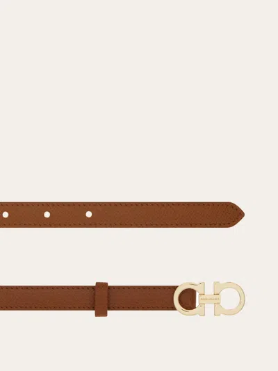 Ferragamo Gancio Mediterraneo Leather Belt In Brown