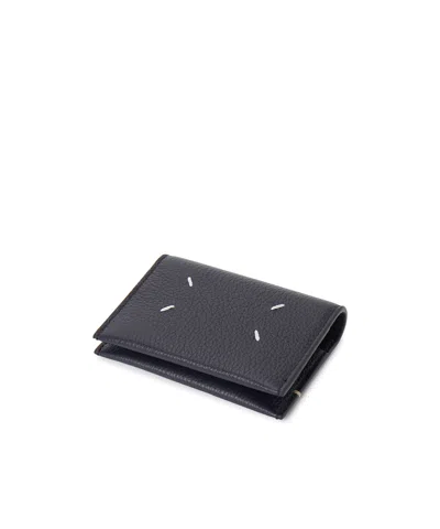 Maison Margiela Logo Printed Bi-fold Wallet In Black