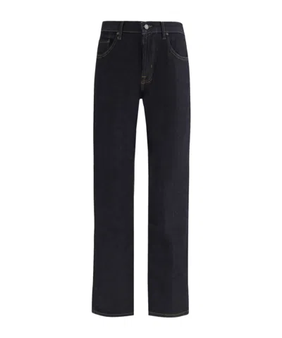 7 For All Mankind Super Rinse Straight Jeans In Black