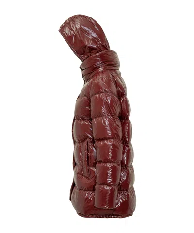 Herno Hooded Medium Down Jacket In Red