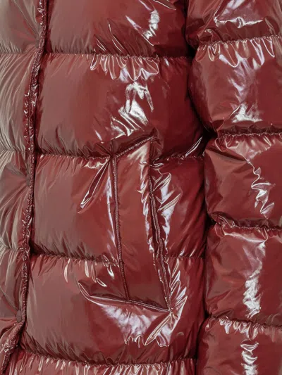 Herno Hooded Medium Down Jacket In Red