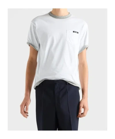 Prada Reversible Cotton T-shirt In Gray
