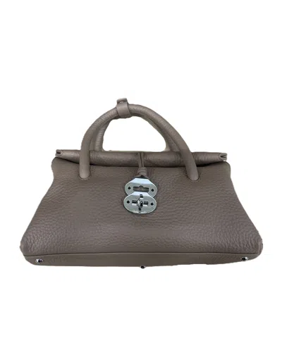 Zanellato Double Handle Shoulder Bag In Gray