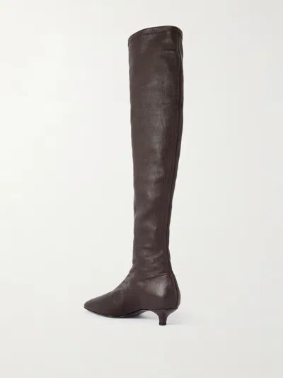 Totême Square-toe Boots In Brown