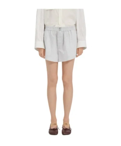 Mm6 Maison Margiela Striped Shorts In Gray