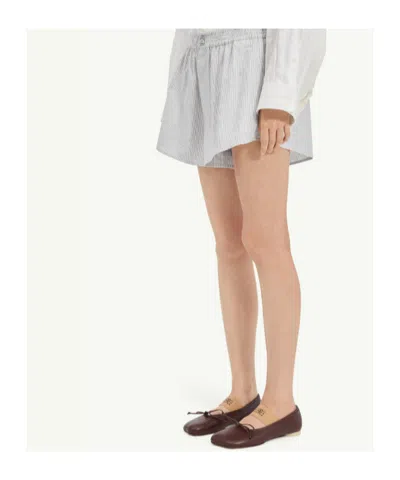 Mm6 Maison Margiela Striped Shorts In Gray