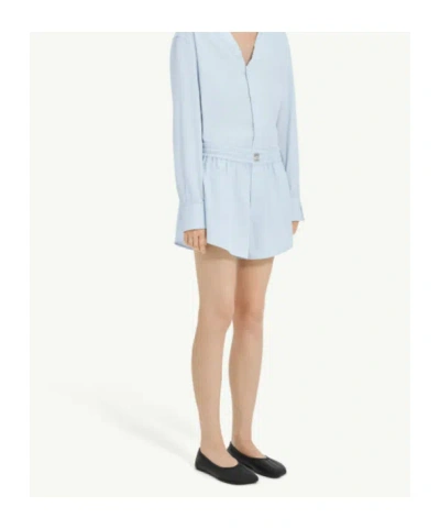 Mm6 Maison Margiela Cotton Poplin Shorts In Blue