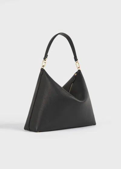 Totême Medium-sized Zippered Shoulder Bag In Black