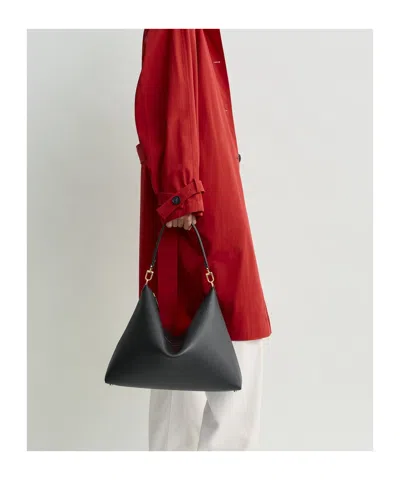 Totême Medium-sized Zippered Shoulder Bag In Black