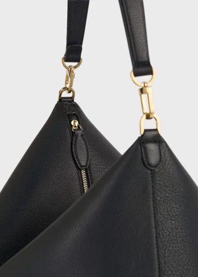 Totême Medium-sized Zippered Shoulder Bag In Black