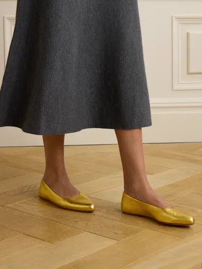Gabriela Hearst Andre Ballet Flats In Gold