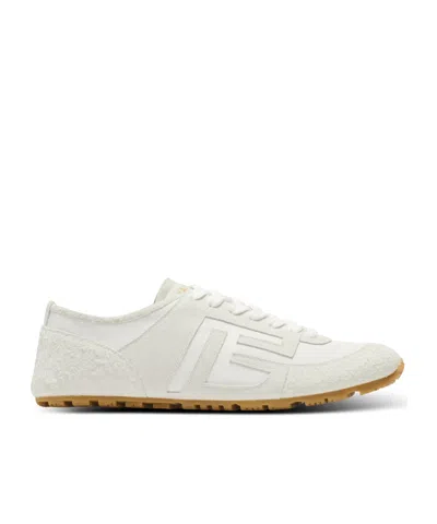 Balmain Racer 45 Trainers In Lambskin And Suede In White