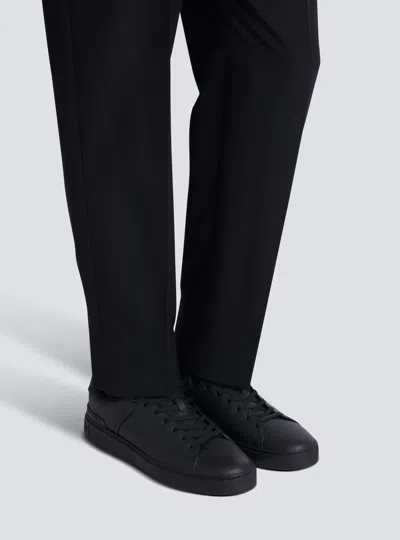 Balmain B Court Sneakers Flat Sole Round Toe In Black