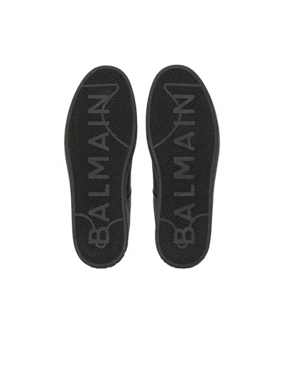 Balmain B Court Sneakers Flat Sole Round Toe In Black