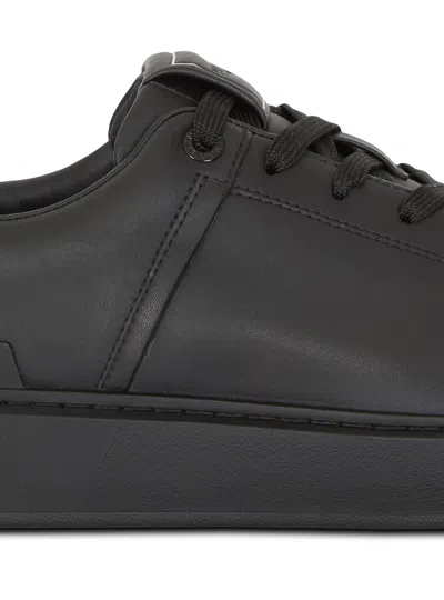 Balmain B Court Sneakers Flat Sole Round Toe In Black