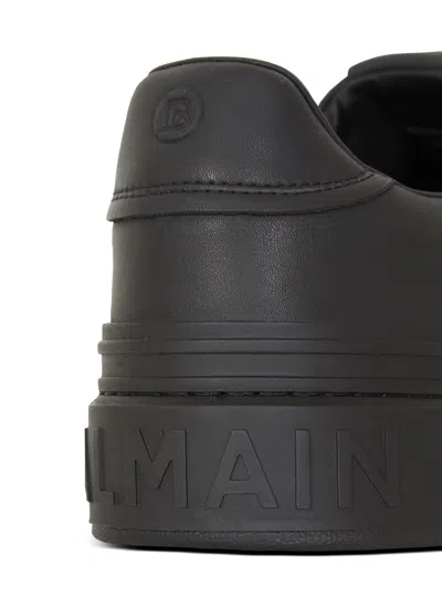 Balmain B Court Sneakers Flat Sole Round Toe In Black