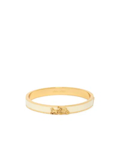 Coach Horse And Carriage Pattern Bracelet In Gold
