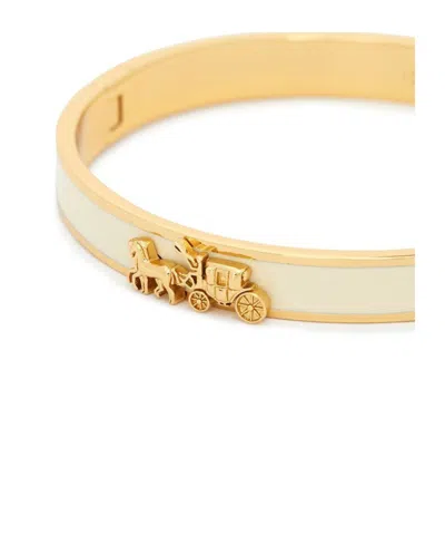 Coach Horse And Carriage Pattern Bracelet In Gold