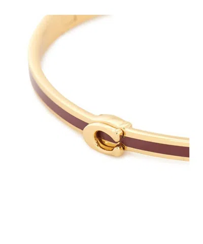 Coach Two-tone Logo Bracelet In Gold