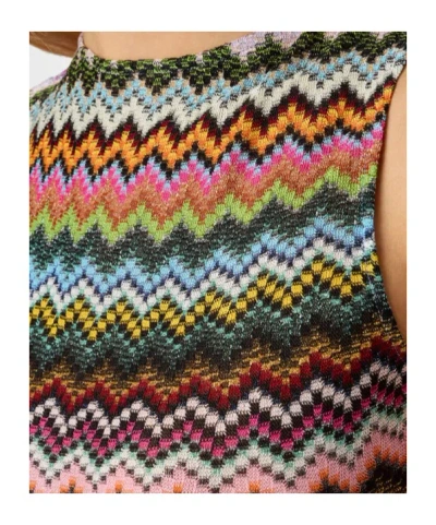 Missoni Mare Open-back Striped Metallic Crochet-knit Mini Dress In Multi