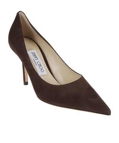 Jimmy Choo Love Eighty Five Suede Pointed Toe Pumps In Brown