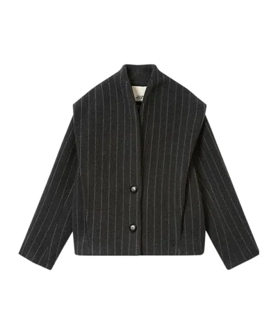 Isabel Marant Dyogo Pinstripe Button Jacket In Multi