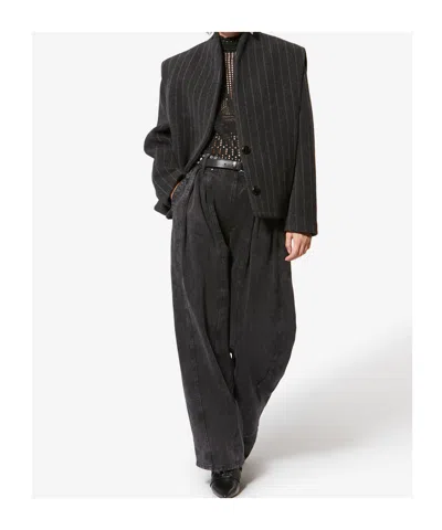 Isabel Marant Dyogo Pinstripe Button Jacket In Multi