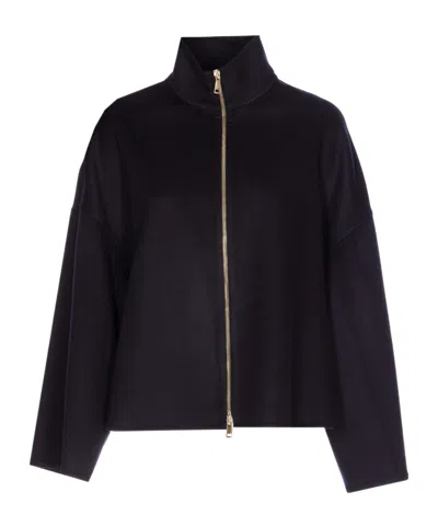 Fabiana Filippi Reversible Platinum And Mohair Jacket In Rock-color Frescolana In Blue