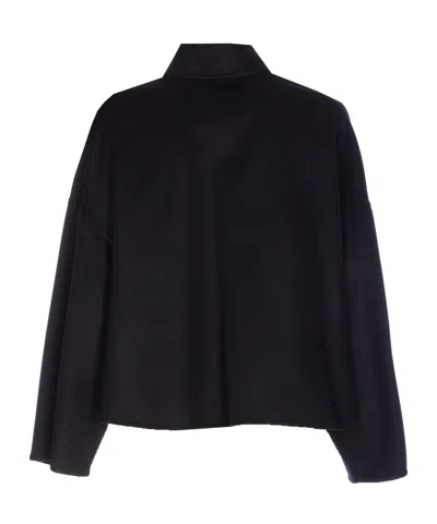 Fabiana Filippi Reversible Platinum And Mohair Jacket In Rock-color Frescolana In Blue