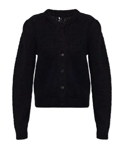 Ulla Johnson Delphina Long Sleeve Cardigan In Black