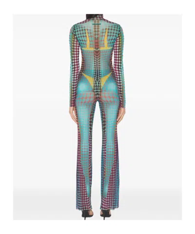 Jean Paul Gaultier Sheer Turtleneck Top Long Sleeves Design In Blue