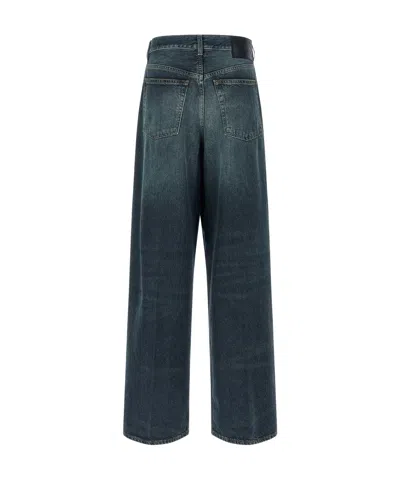 Haikure Candy Denim Trousers Pleated Front Belt Loops In Blue