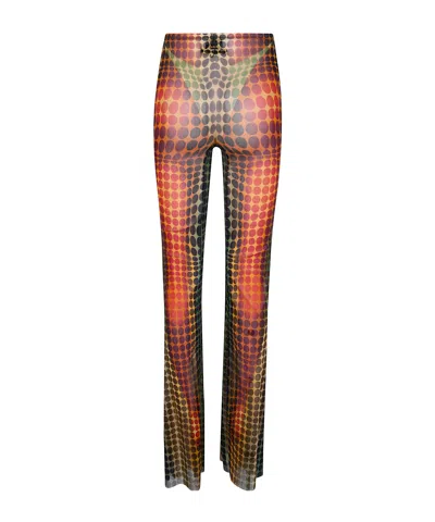 Jean Paul Gaultier Reedition High Waist Flare Trousers Stretch In Multi