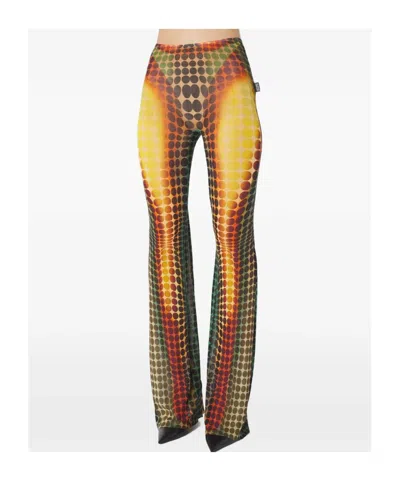 Jean Paul Gaultier Reedition High Waist Flare Trousers Stretch In Multi