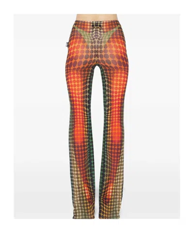 Jean Paul Gaultier Reedition High Waist Flare Trousers Stretch In Multi