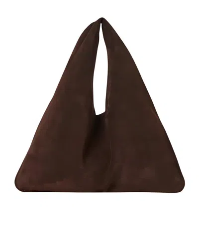 The Row Womens Bindle Small Suede Top Handle Bag Brown Melange