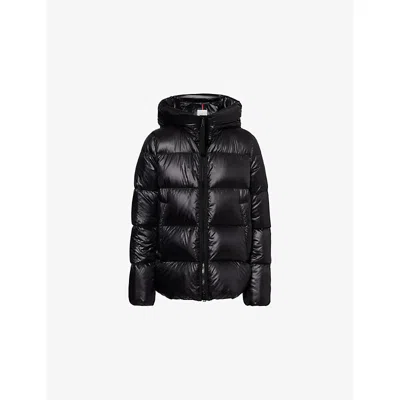 Moncler Womens Black Serittes Hooded Shell-down Jacket Xs In Black