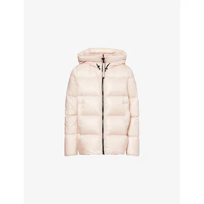 Moncler Womens Rose Pink Serittes Hooded Shell-down Jacket In Brown