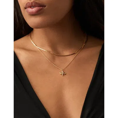 Missoma Womens Gold H Curly Molten Mini Initial 18ct Yellow-gold Vermeil Necklace In Gold