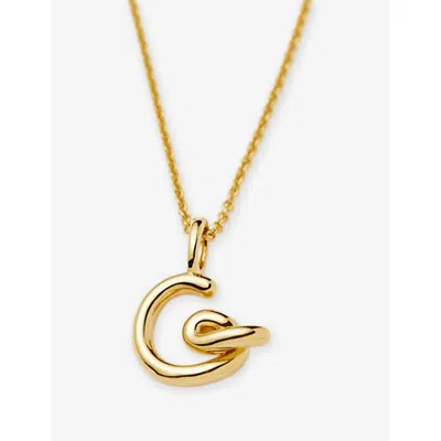Missoma Womens Gold G Curly Molten Mini Initial 18ct Yellow-gold Vermeil Necklace In Gold